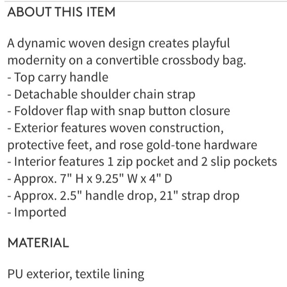 Ted Baker London- Harmony Woven Crossbody Bag NWT - Picture 5 of 5